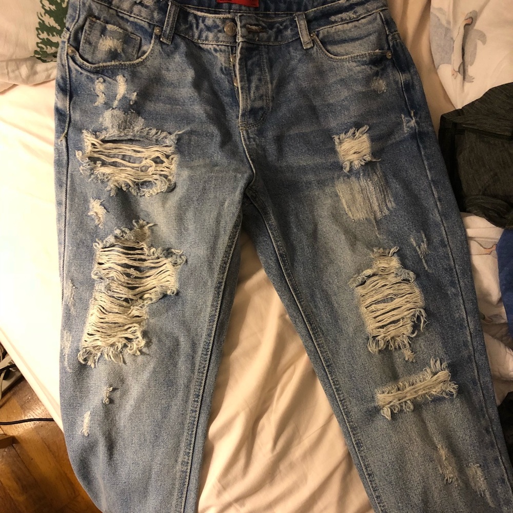 High wasted Distressed fashion nova jeans